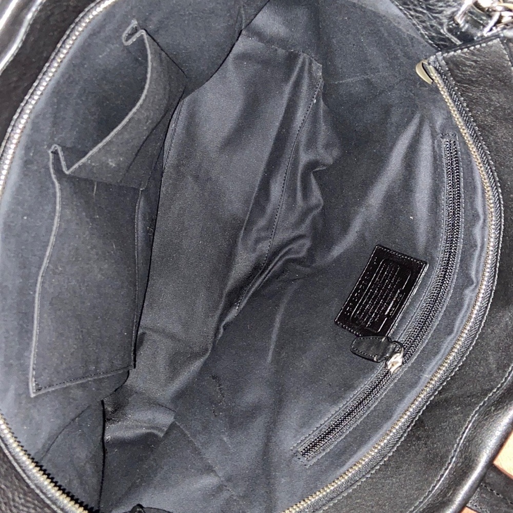 Black Leather Coach Handbag - Picture 3 of 4